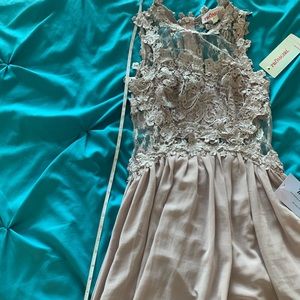Fiesta 10303 Lace Embroidered Chiffon Short Dress main image 1